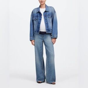 ▪️ Maternity Over-the-Belly Superwide-Leg Jeans Billings Wash Airy Denim Edition